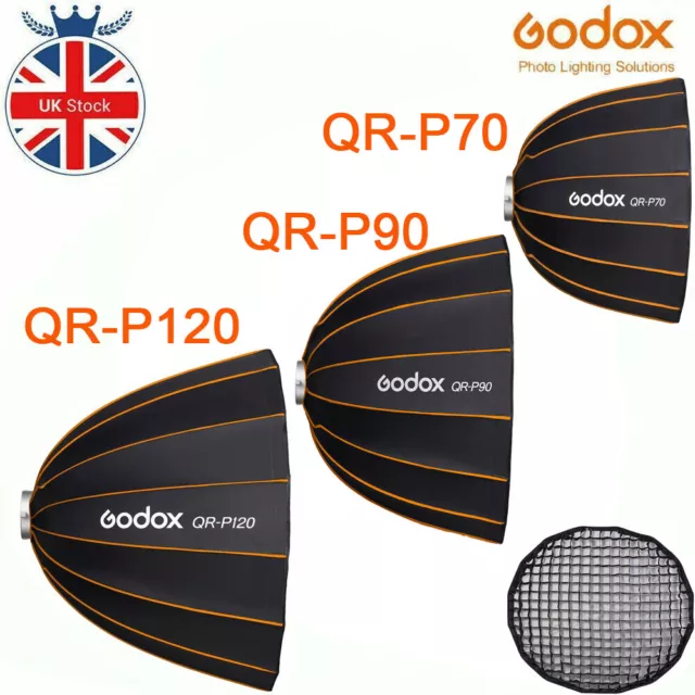 GODOX QR-P120 90 70 Parabolic Softbox Bowens Mount for SL-60W AD600BM SL150II UK