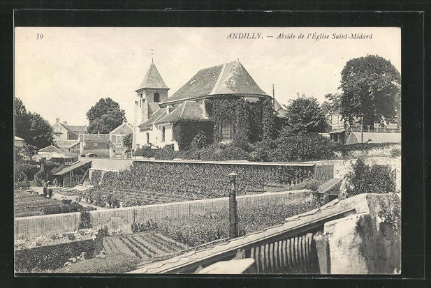 CPA Andilly, Abside de l´Eglise Saint-Medard