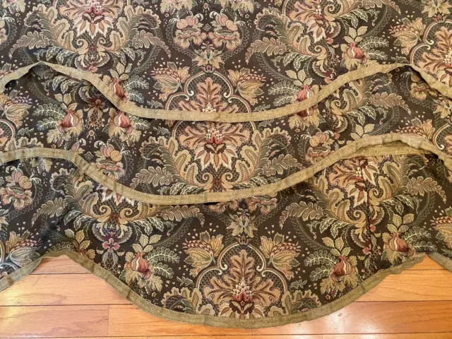 Four RAYMOND WAITES Ancient King VALANCES Brown Olive PAISLEY 74" Trio One 120"