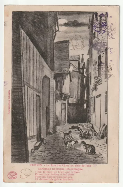 TROYES - Aube - CPA 10 - Editeur Brunclair et Cie - la rue des Chats