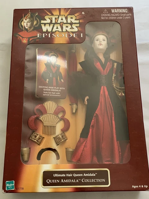 Star Wars Episode 1 Queen Amidala Ultimate Hair w/Accessories Doll NIB Hasbro 98