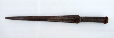 1850's Antique Old Rare Carved Iron Mughal Islamic Spear Head Museum Quality