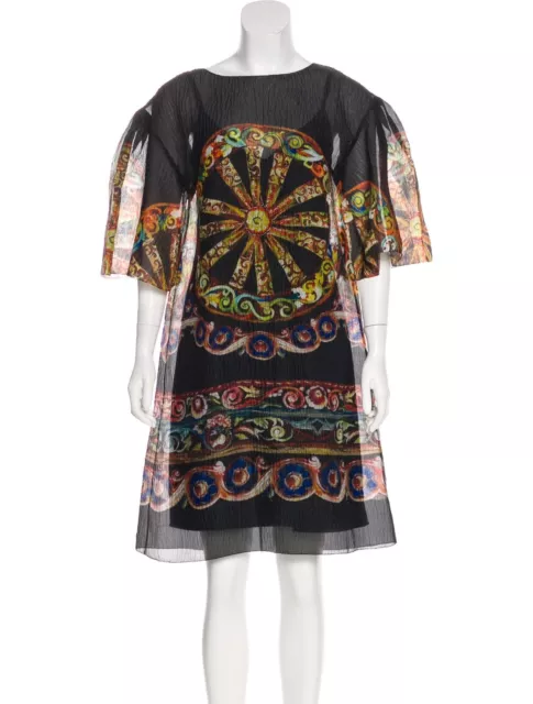 DOLCE & GABBANA  Sicilian WHEEL PRINT DRESS  IT42