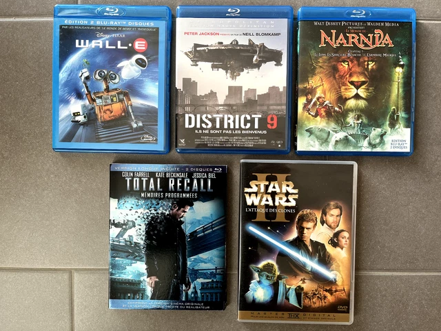 Lot Blu-Ray : Disney Wall-E + Narnia + District 9 + Total Recall + Star Wars Ii