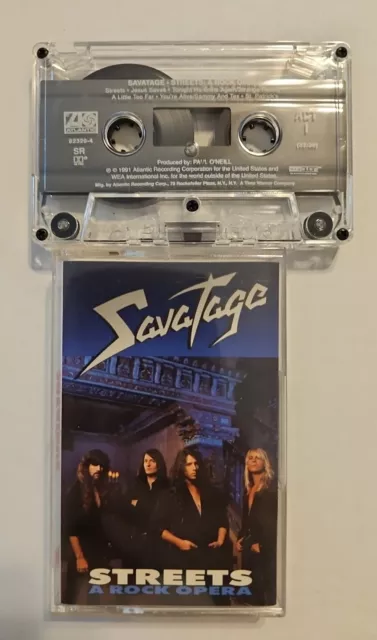 Savatage - Streets A Rock Opera Cassette Tape Atlantic 7 82320-4 1991