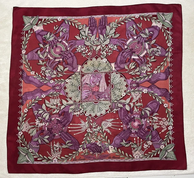 Foulard Hermès Rare "Ballet Équestre" - Soie - Bleu - Occasion - Made In France