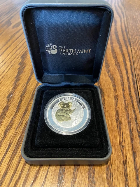 2013 Australian Koala 1 oz Silver 24-karat Gold Gilded Koala with Box No COA