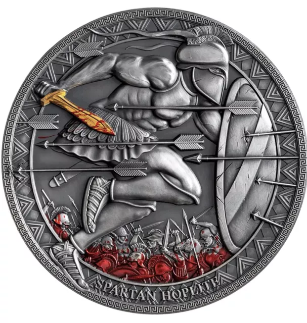 2021 Cameroon Spartan Hoplite 500 Francs CFA 1/2oz .999 Silver (Mintage Of 999)