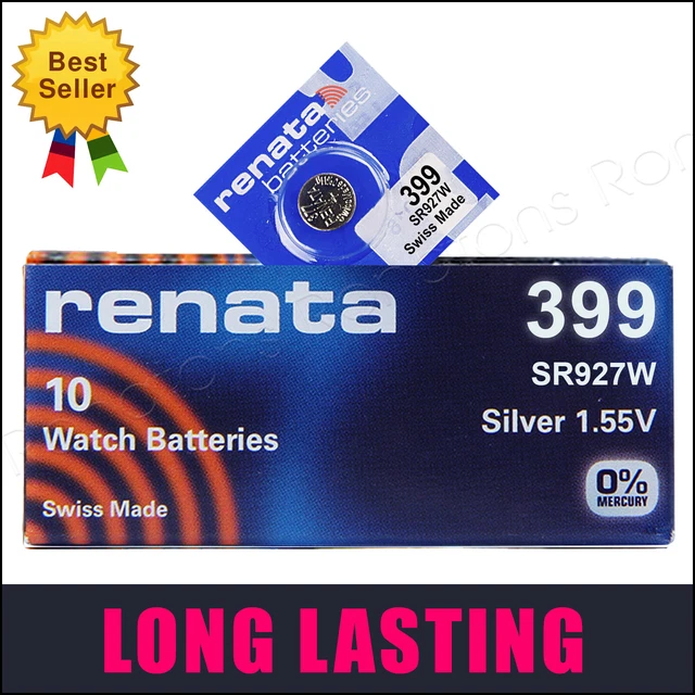 399 ⌚ Watch Battery ⌚ RENATA Batteries Cell SR927W SR57 AG7 Silver Oxide Coin