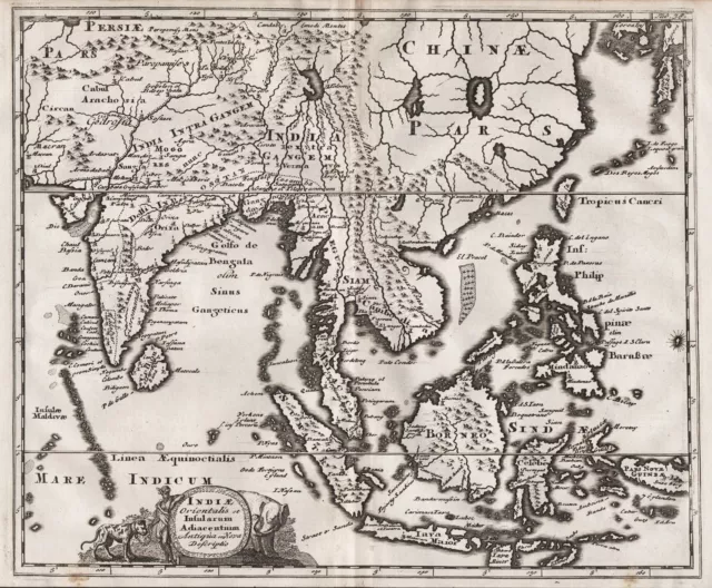 Indonesia Thailand Cambodia Vietnam India Myanmar carte map Karte Cluver 1697