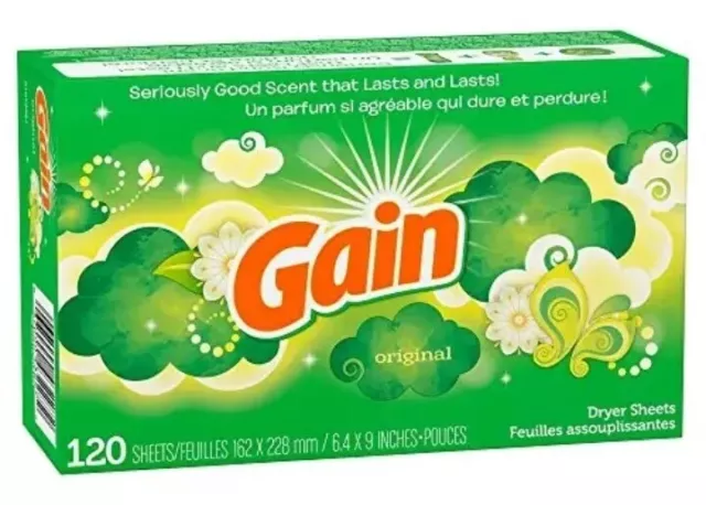 Gain Original Dryer Sheets, 120 Count