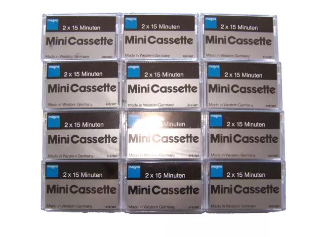 10 Stück Magna Diktiergerät Mini-Cassette 30min Kassetten Mini auch für AB - NEU