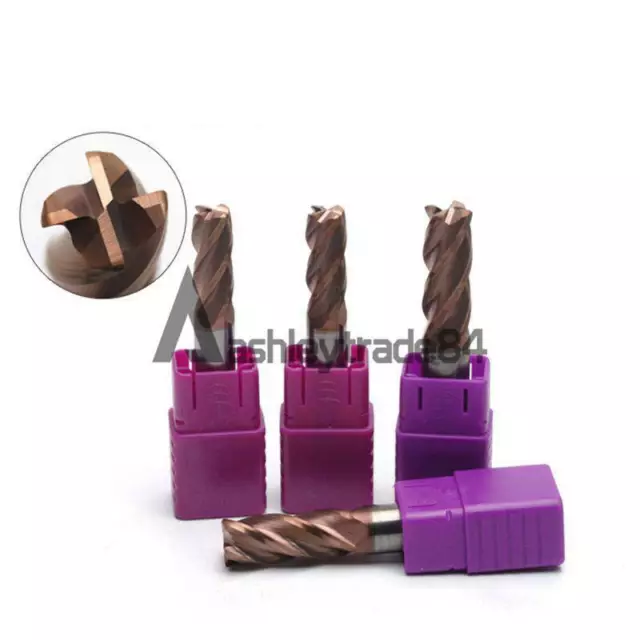 4 Cut HRC60 Round Nose End Mill Tungsten Alloy 1 2 3 4 6 8 10 12R0.2