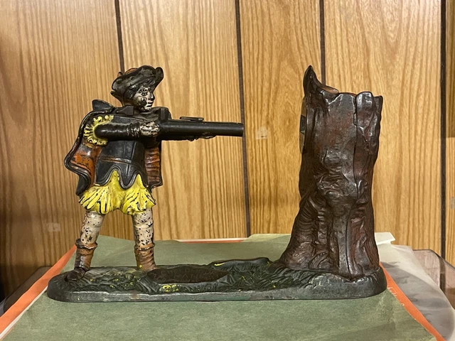 Antique Cast Iron Creedmoor William Tell Mechanical Bank c.1877