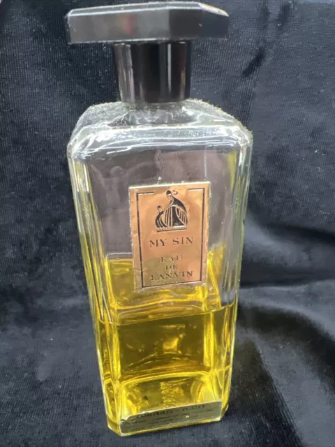 Vintage 2 OZ Lanvin My Sin French Eau De Toilette Gold Label Perfume