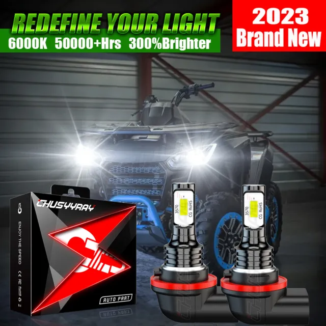 White LED Headlight Bulb 12V 35/35W For Kawasaki BRUTE FORCE 750 2012-2020