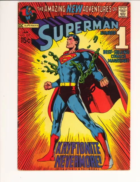 Superman #233  * Classic Neal Adams Cover *  F+/VF  Key!