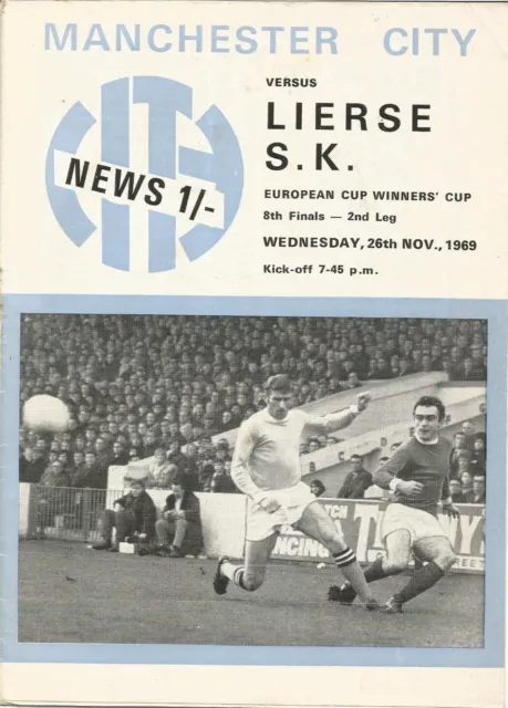 1969/70 Prog MANCHESTER CITY v LIERSE SK (ECWC)