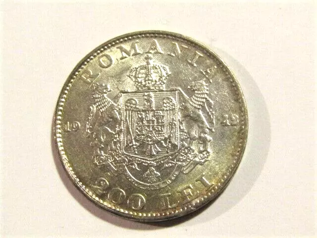 Romania 1942 200 Lei Silver Au Coin