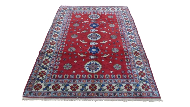 PERSAIN CARPET RUG HAND MADE Oriental Wool Vintage Living Room 6ft 6" x 4ft 5"