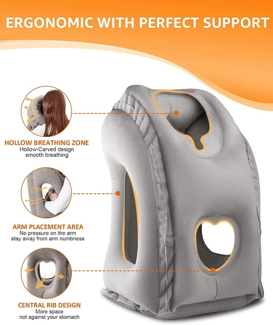 Inflatable Neck Air Travel Pillow for Sleeping Support Head Chin Neck and Lumbar