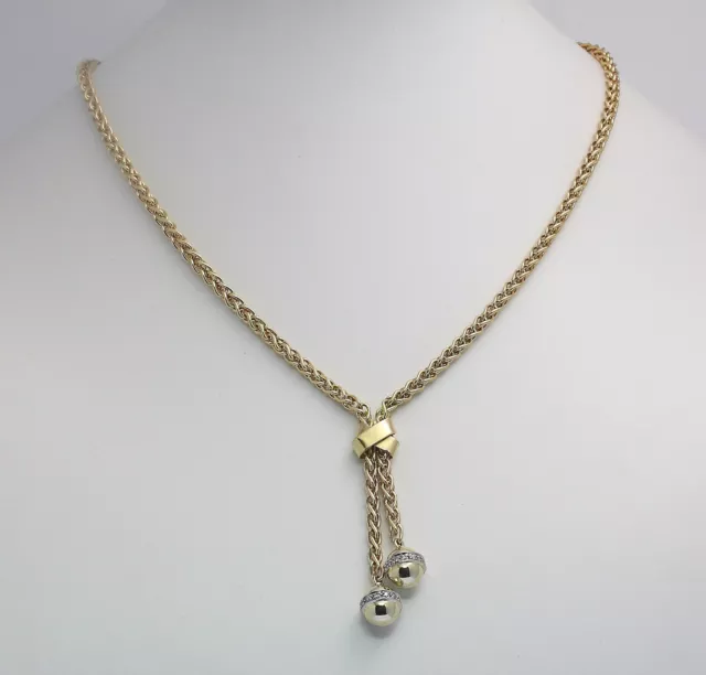 Collier in 18 kt 18k 750 er Gelb Gold mit Diamanten Hals Kette Ketten Halskette