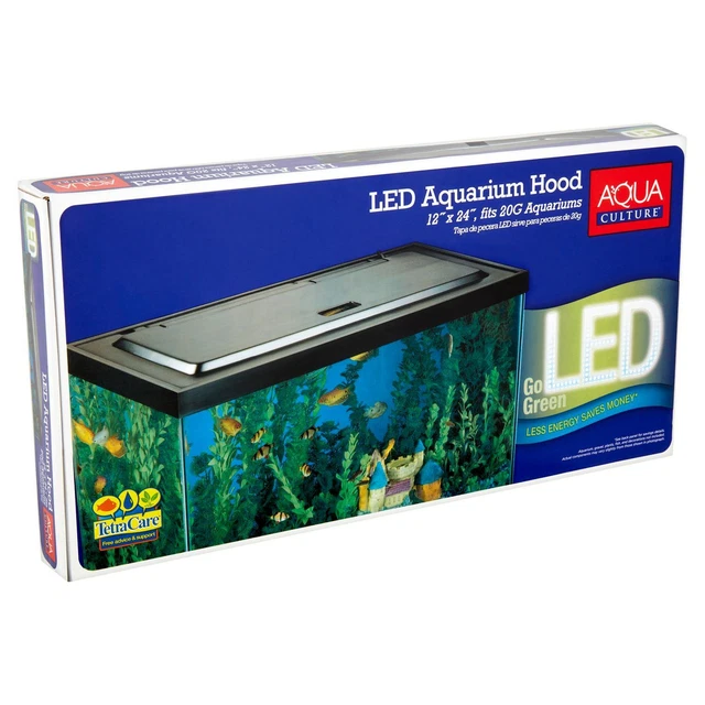 LED Light Fish Tank Hood For 20/55 Gallon Aquarium Lightweight Design Tropical 2