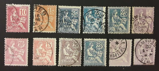 Timbres MOUCHON Série 1902 - N° 124 à 128 (**) Cote 2300 Euros