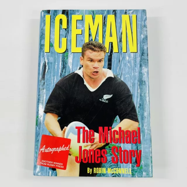 Iceman The Michael Jones Story SIGNED All Blacks Rugby Hardcover 1994