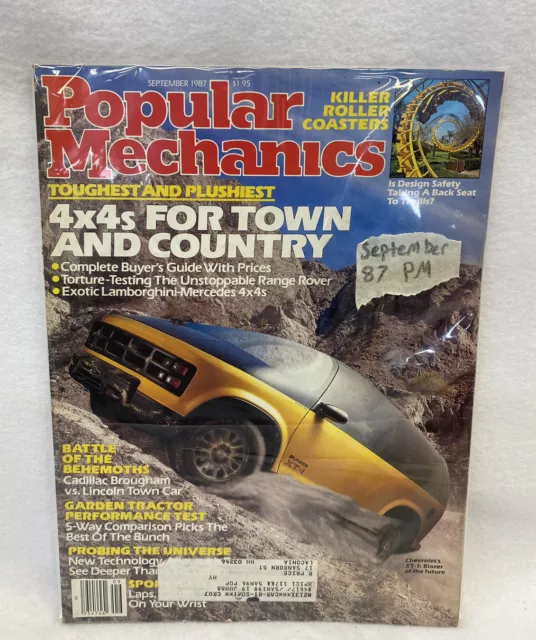 1987 Sep Popular Mechanics Magazine, Vtg - Car Tobacco Tech Alcohol Ads - Reader