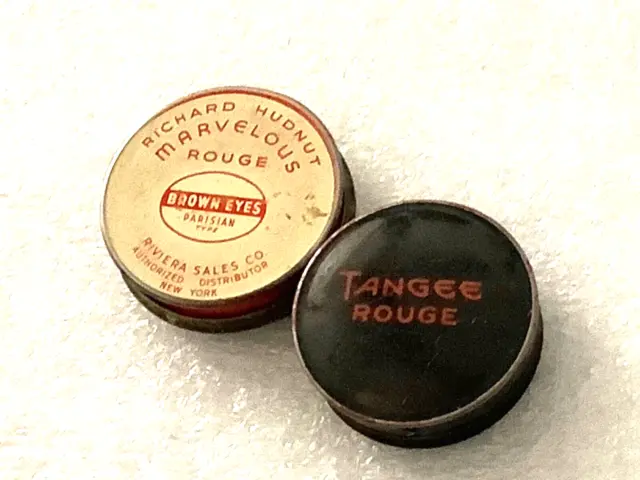 Tangee & Richard Hudnut Marvelous Rouge Tin Compact Vintage GRAB BAG LOT of 2