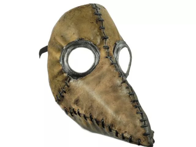 Plague Doctor Brown Latex Mask Halloween Steampunk Goth Retro Victorian Sci Fi
