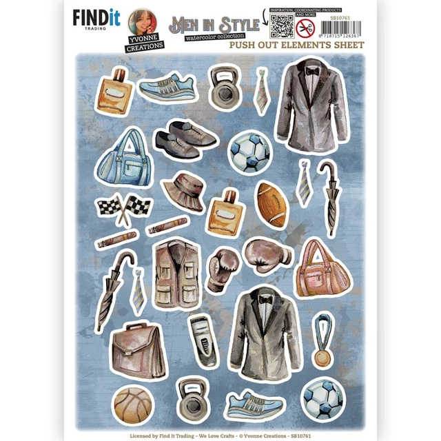 Stanzbogen - Yvonne Creations -Men in Style - Elements A