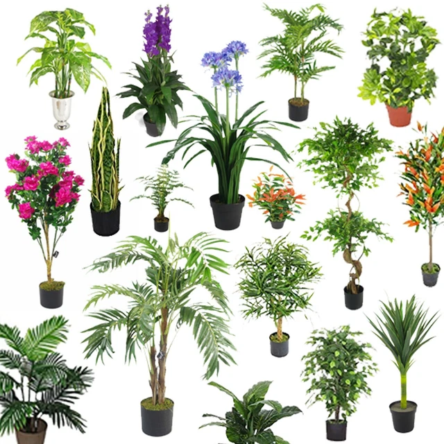 LARGE ARTIFICIAL PALM Trees, Ficus Plants, Bamboo Tropical Yukka ULTRA