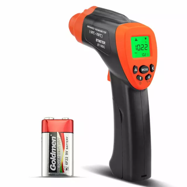 BTMETER Non-Contact Digital Infrared Thermometer High IR Laser Temp Gun 16:1