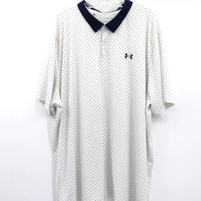 UNDER ARMOUR MENS UA Performance Printed Golf Polo Shirt Sz 4XL White ...