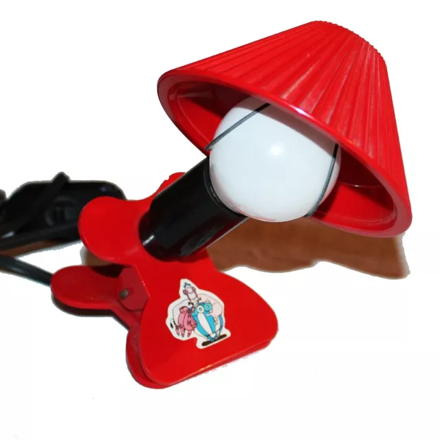 Lampe à pince champignon en plastique rouge vintage