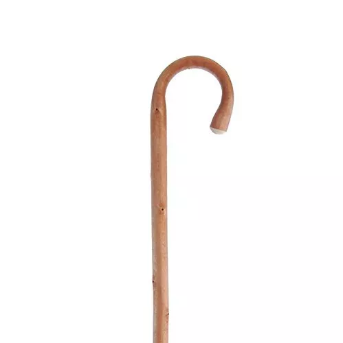 Extra Strong Traditional Chestnut Wooden Walking Stick Crook Handle and Ferrule