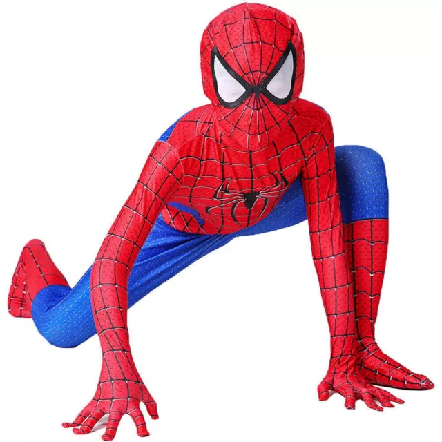 Kids Boys Cosplay Spiderman Fancy Dress Party Costume Jumpsuit Clothes Age 3-12