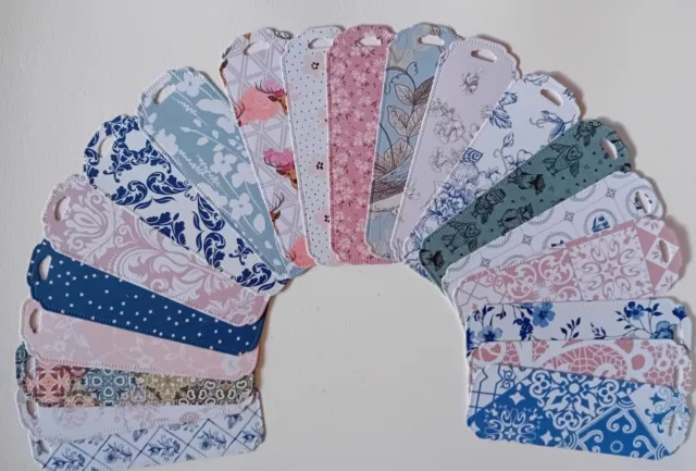20 small bookmarks 20 patterned bookmark set SWEET COLOURS