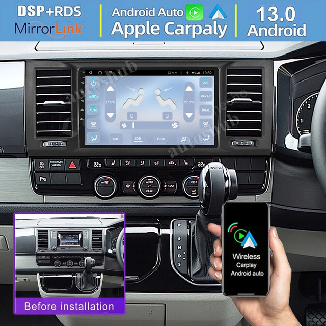Autoradio Android 13 Pour VW T6 Transporter 2016-2022 | Écran 9 Pouces, CarPlay/Android Auto Sans Fil, 2Go+32Go, GPS, Caméra Recul