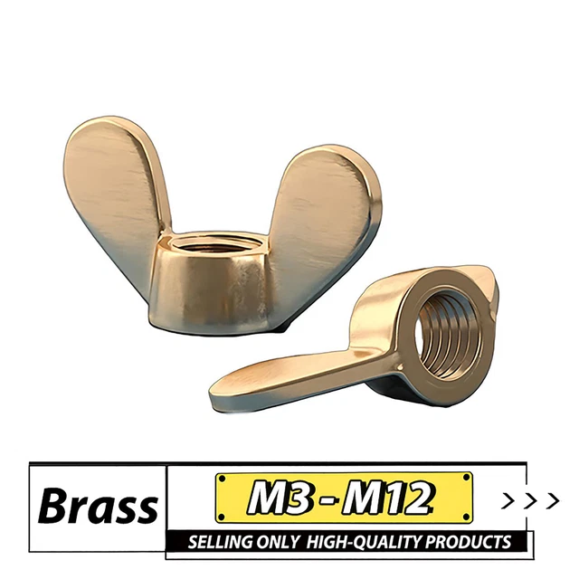 M3 M4 M5 M6 M8 M10 M12 Brass Wing Nut For Mounting Bolt Butterfly Nuts