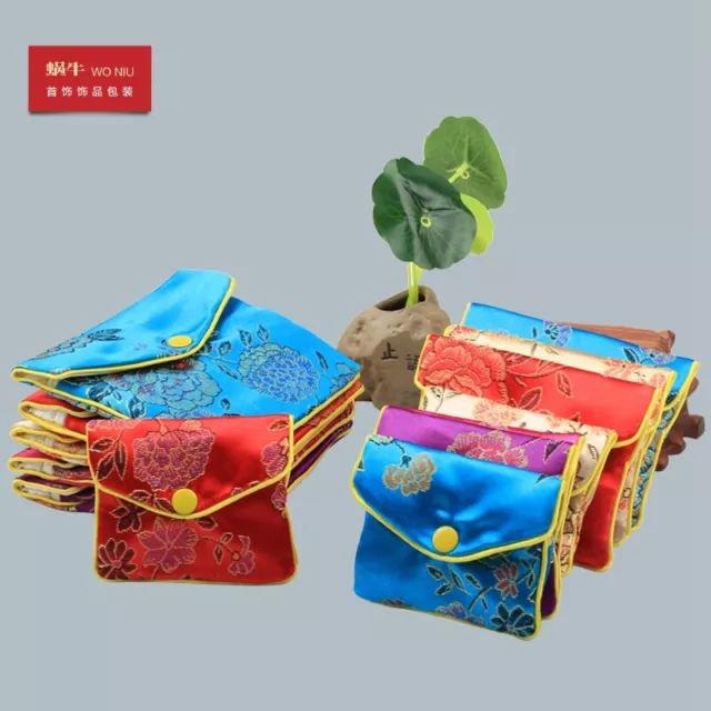 Wholesale 20 pcs Chinese Handmade Vintage Embroidered Silk Purse Gift Bag