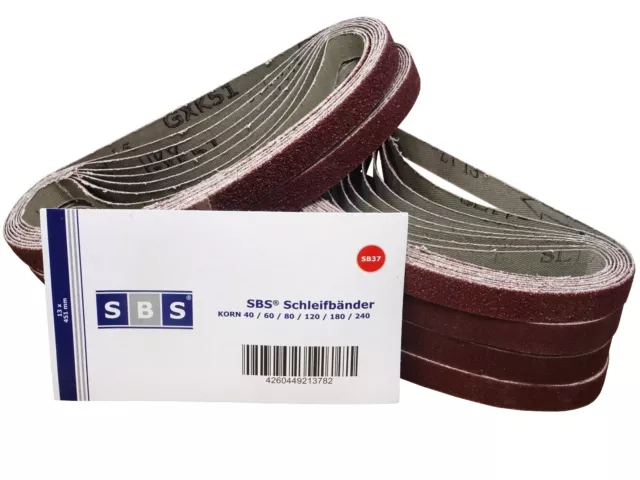 SBS Bandes Abrasives en Tissu 13 X 457 MM 48 Pièce Papier de Verre Schleifband