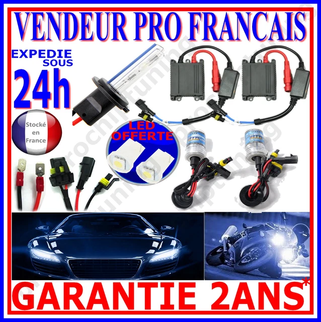 Kit Ampoules Xénon VLAND D2H 55W 6000K - Avec Ballast, Blanc, Pour Phares Feux De Croisement