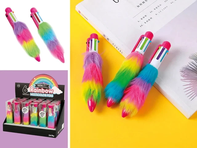 Fluffy Rainbow Multicolor Pen