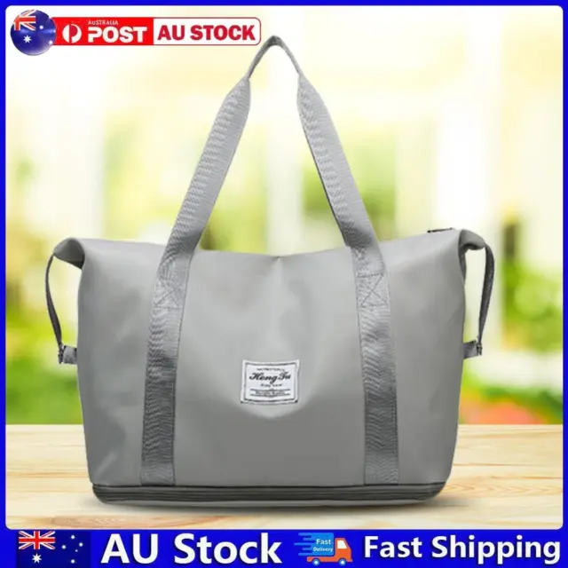 AU Casual Luggage Oxford Travel Duffle Bags for Shopping Fitness Gym (Grey)