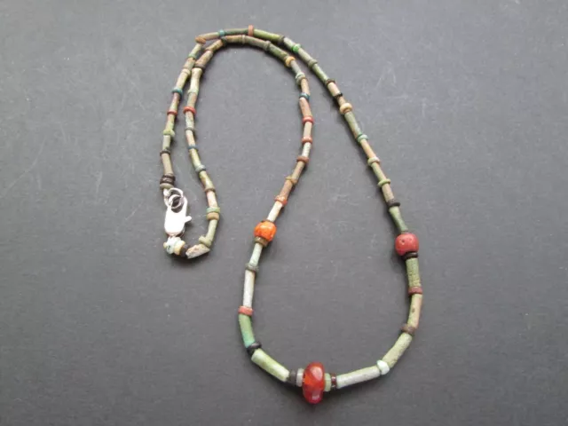 NILE  Ancient Egyptian Amulet Mummy Bead Necklace ca 600 BC