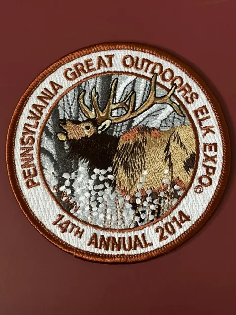 2014 Pennsylvania Great Outdoors Elk Expo Patch 4" Diameter "14Th Annual"