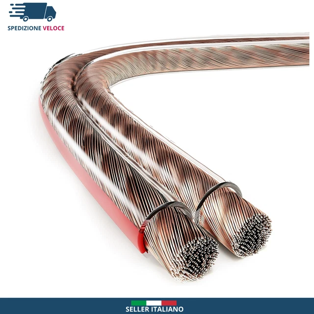 Hama Cavo Per Altoparlanti 10m - 2x0,75 Mm² - Trasparente Con Morsetti E Connessione A Vite - 3